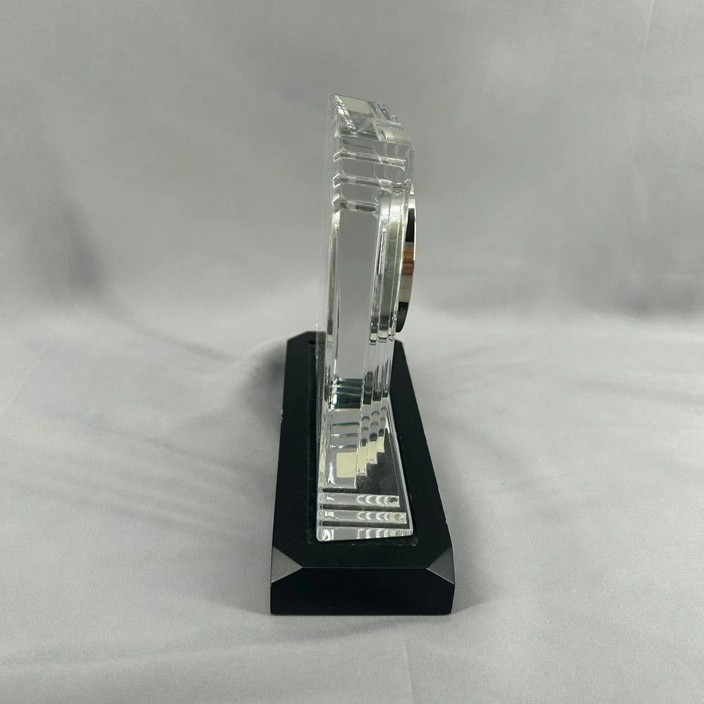 Waterford Crystal Metropolitan Desk Clock Art Deco Lead Crystal Made in Ireland